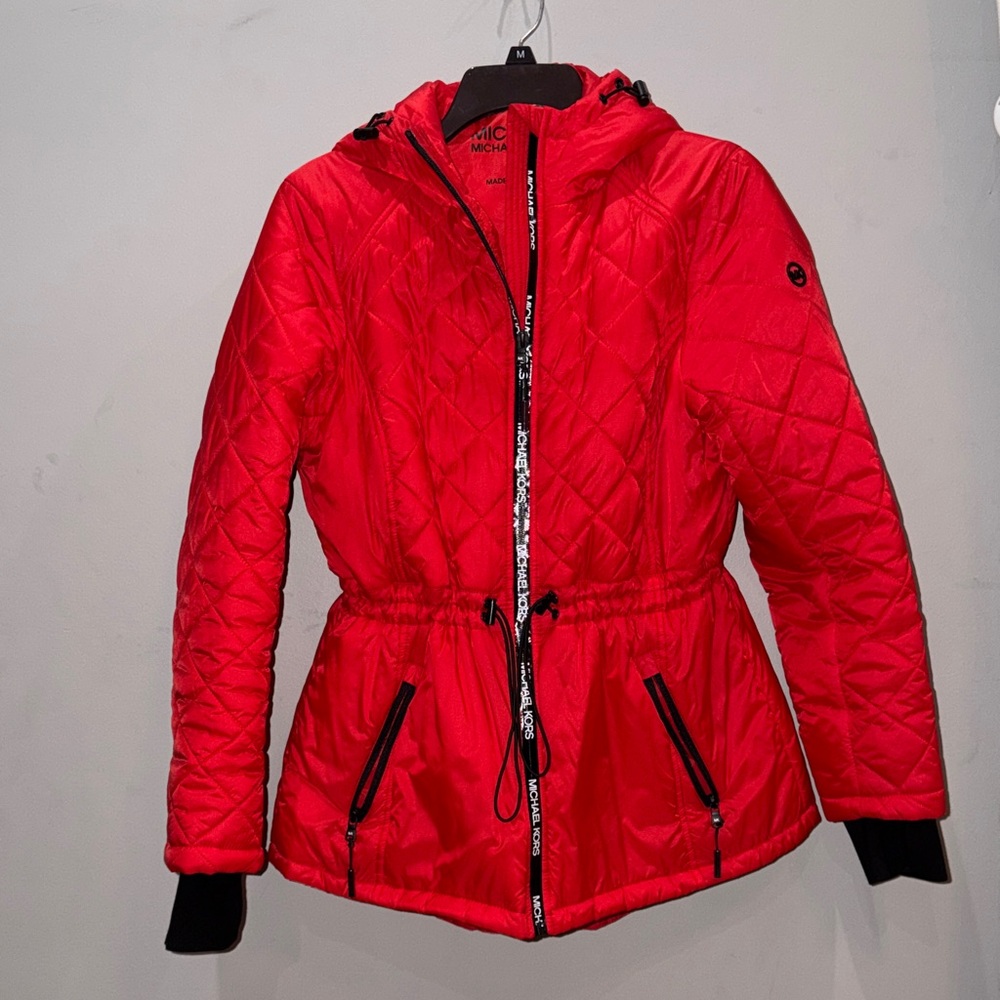 MICHAEL Michael Kors Red Quilted Puffer Jacket